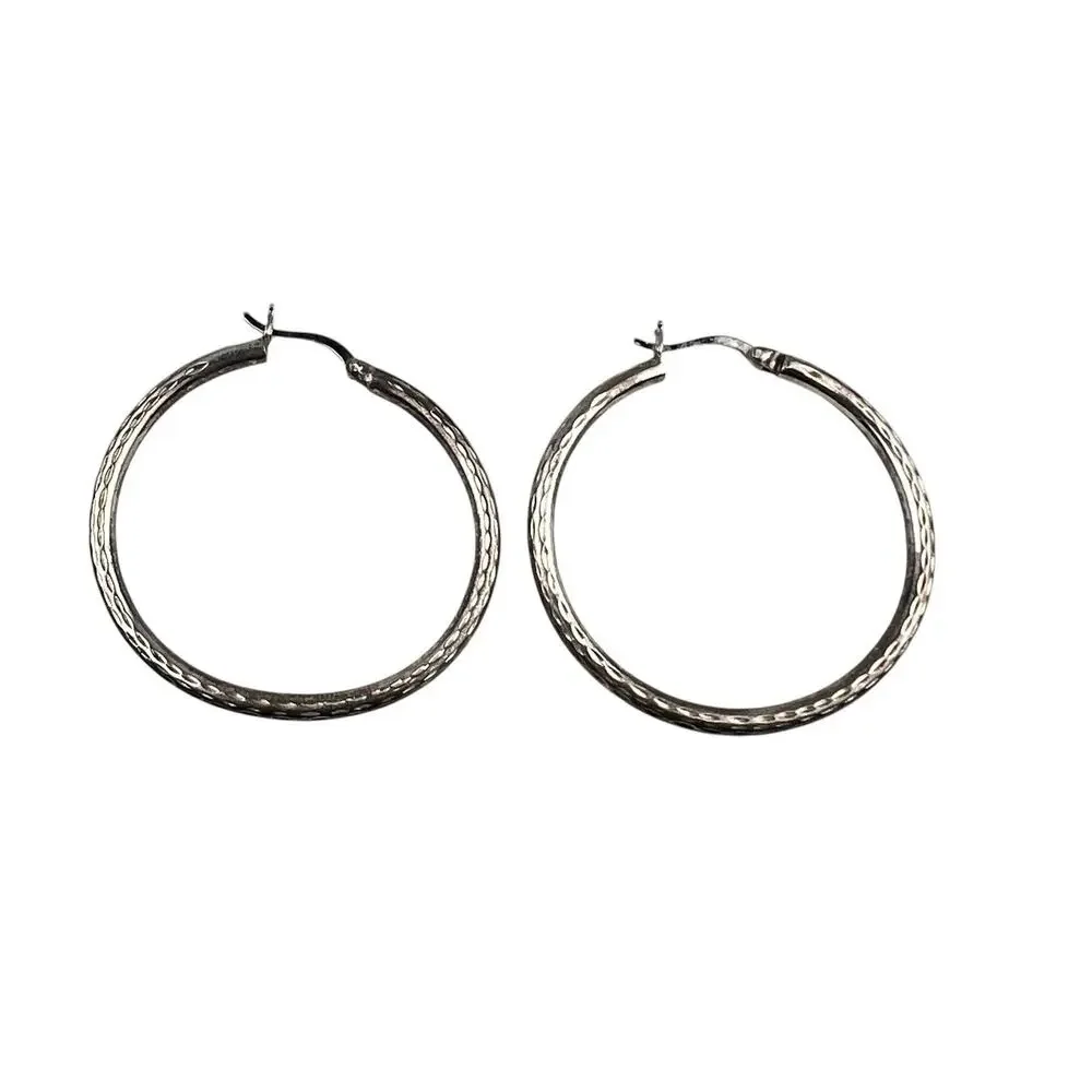 AV TH Sterling Silver Pierced Earrings 1.5